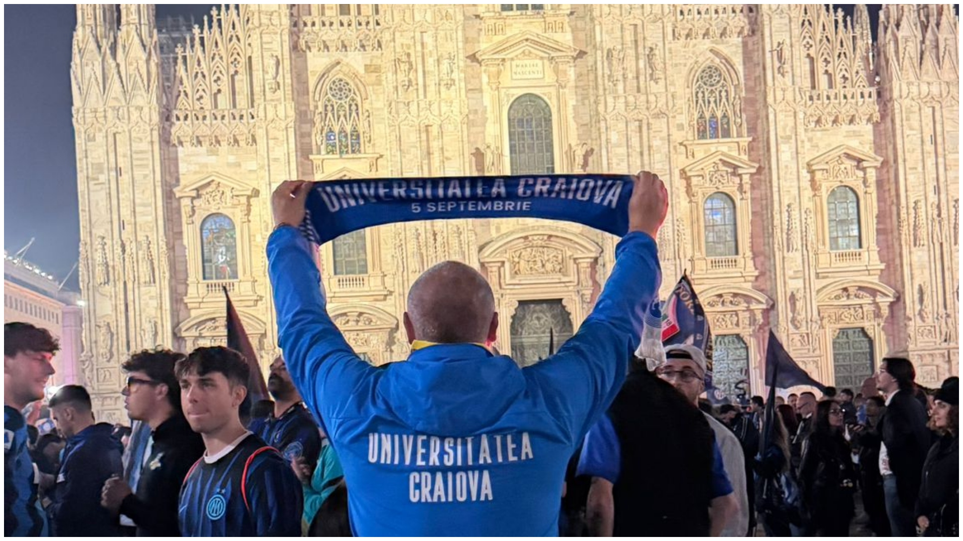 %George Robert Voinea - opinii despre actualitatea sportivă din România% Un suporter al Universității Craiova a sărbătorit titlul câștigat de Știința după 35 de ani chiar în mijlocul fanilor lui Inter, la Milano.