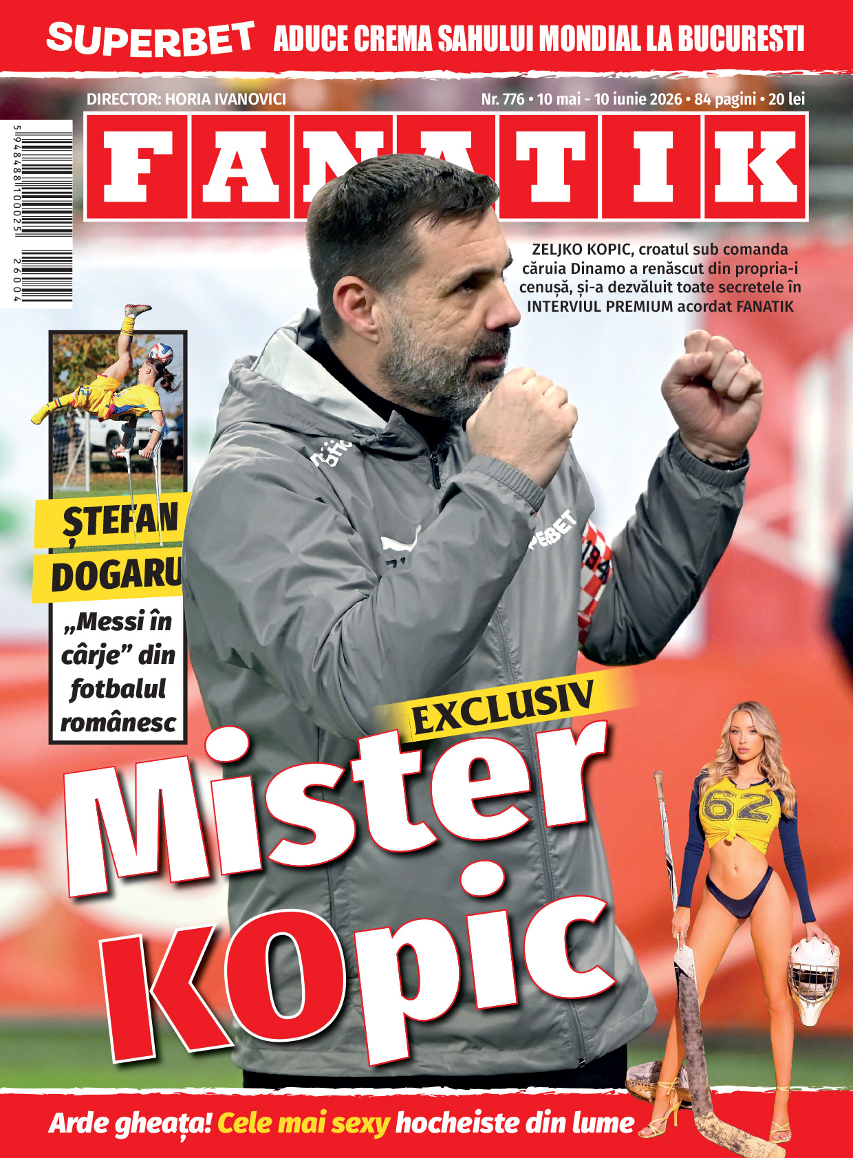 %George Robert Voinea - opinii despre actualitatea sportivă din România% pagona 1 revista Fanatik 776 pe mai-iunie
