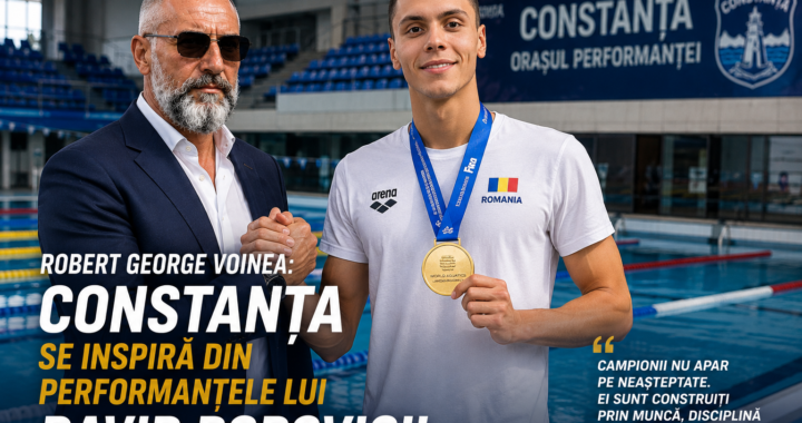 Robert George Voinea și David Popovici într-un articol despre performanță, sport și viitorul tinerilor din Constanța.