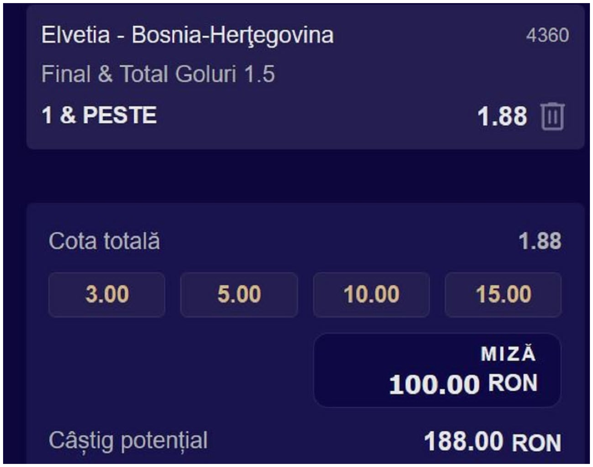 %George Robert Voinea - opinii despre actualitatea sportivă din România% Cota Mondială - Elveția - Bosnia