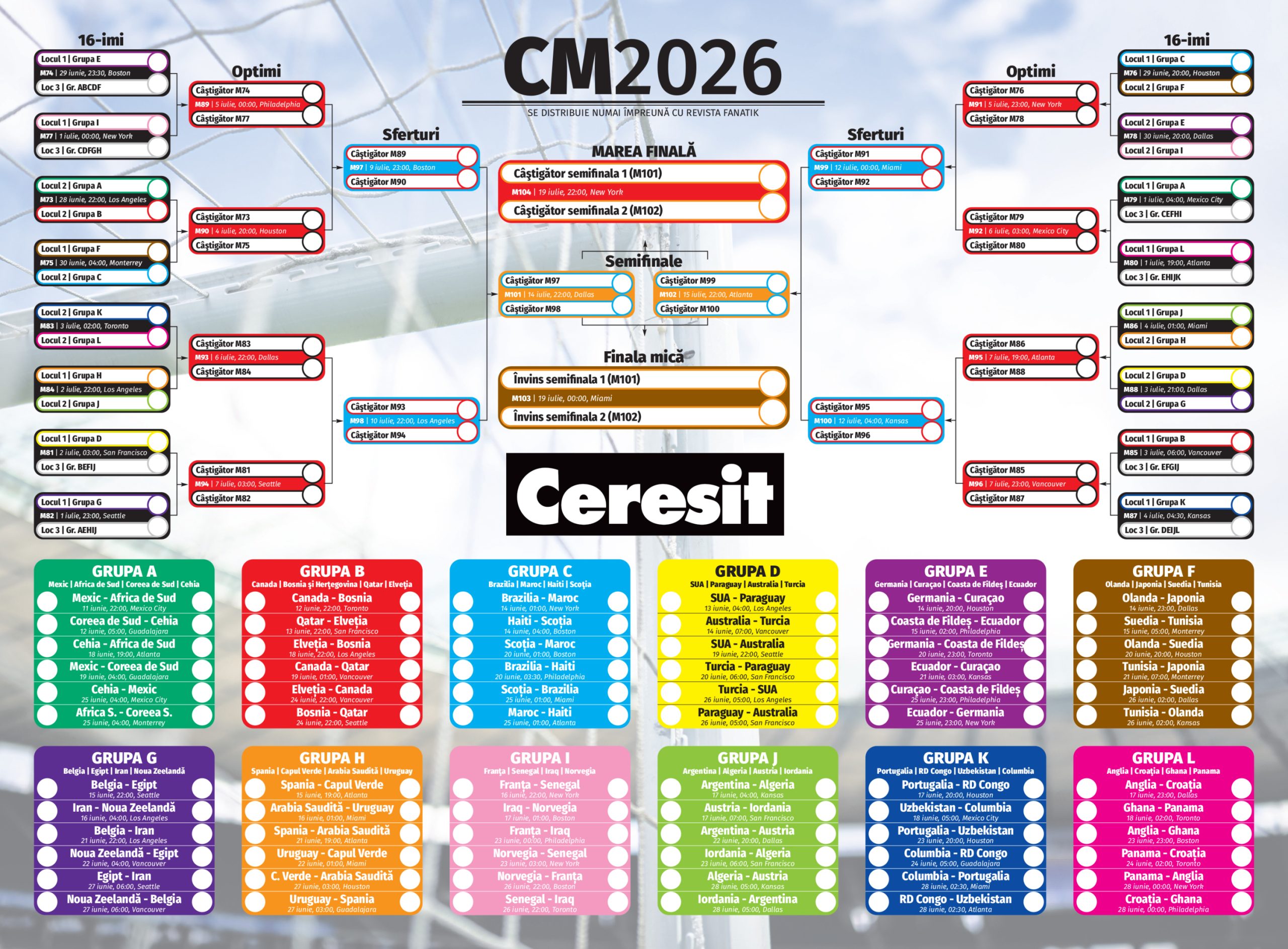 poster program CM 2026 cu revista Fanatik 777 iunie-iulie