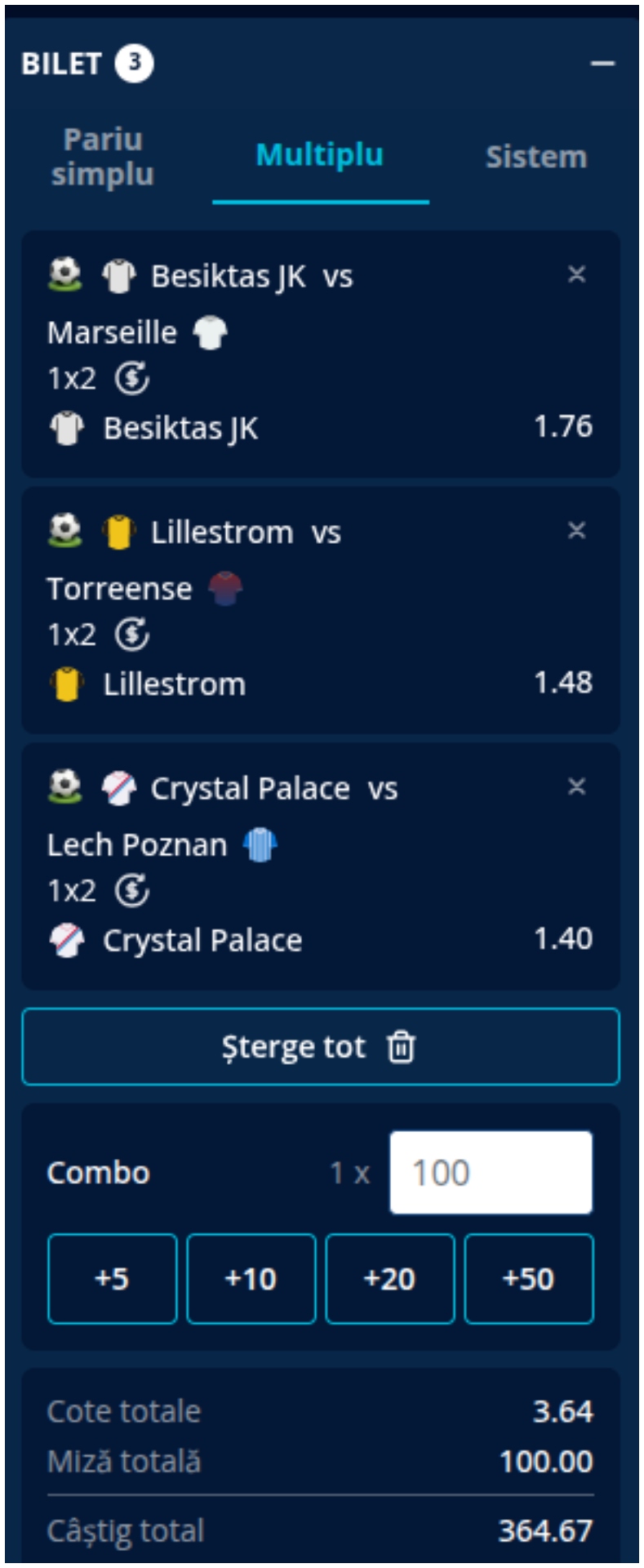 Biletul zilei pariuri joi 17 septembrie europa league